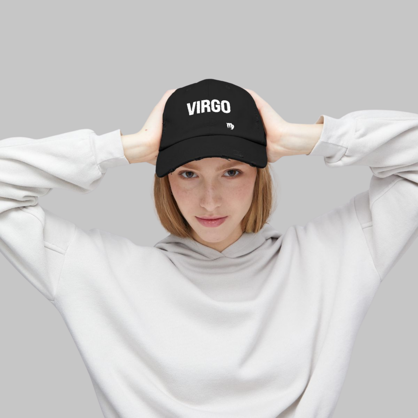 Virgo Zodiac Unisex Distressed Cap – Trendy Astrology Hat for All Genders