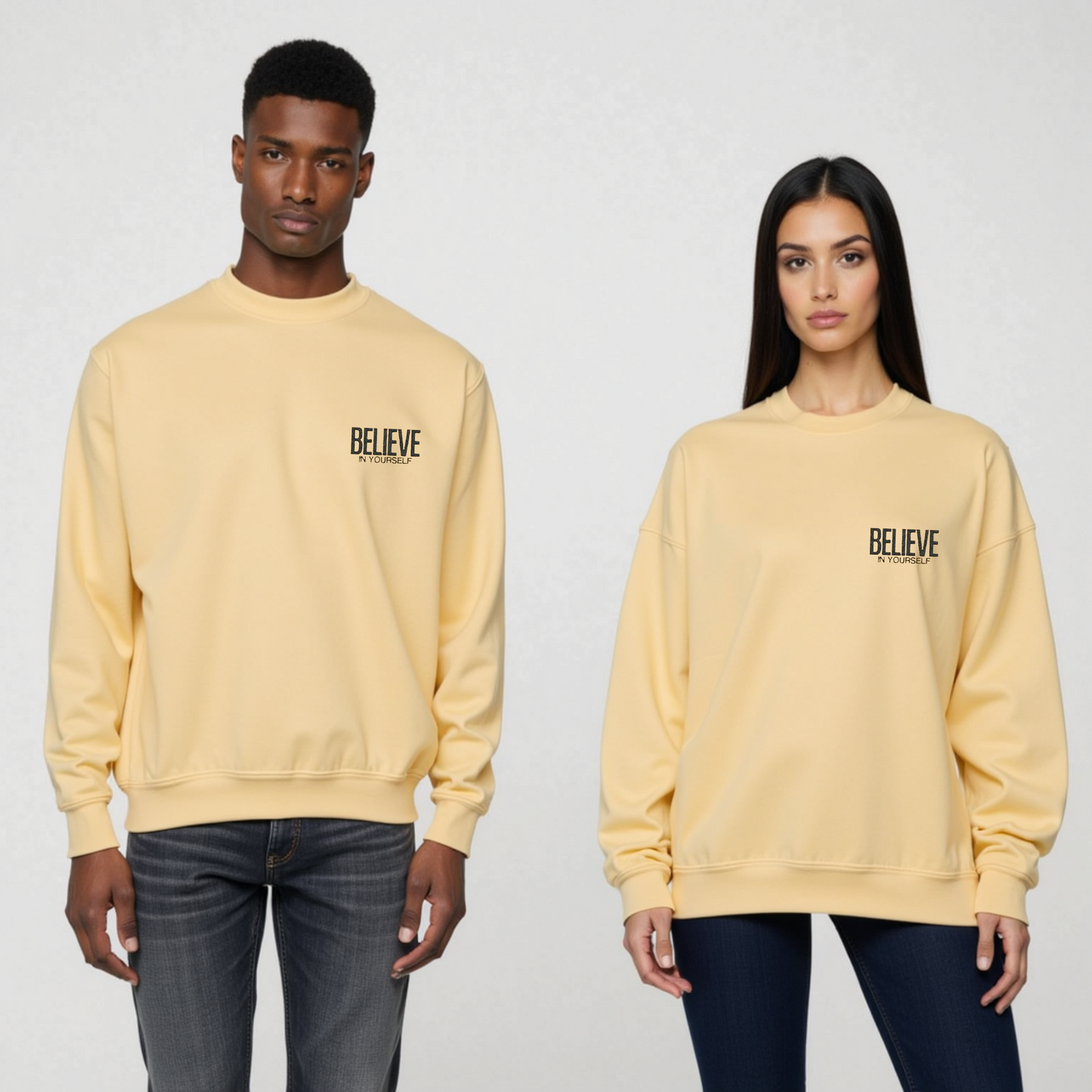 Believe in yourself embroidered Sweatshirt - Unisex, Garment-Dyed, Soft & Stylish Comfort