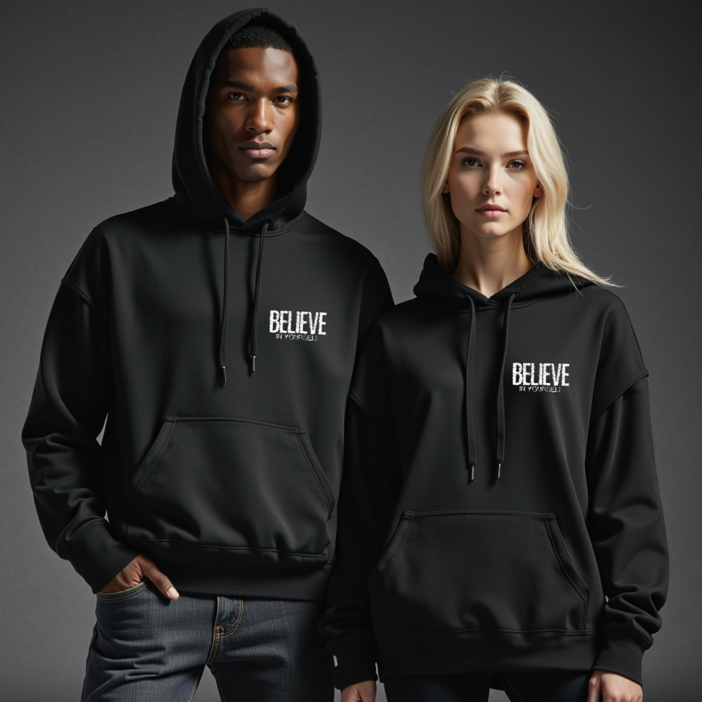 Believe in yourself Embroidered Hoodie - Unisex Heavy Blend, Cozy & Sustainable Comfort