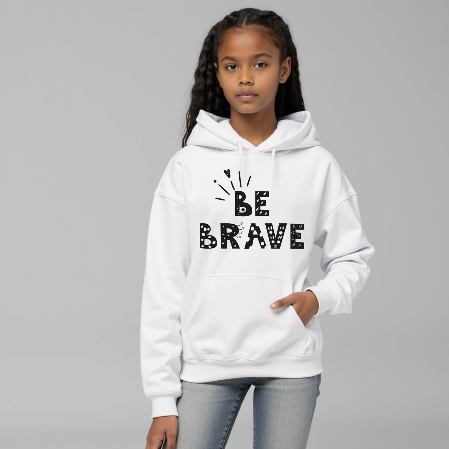 Be Brave Youth Hoodie - Soft, Durable & Cozy Heavy Blend Sweatshirt